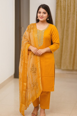 tanu Fashion Embroidered Kurta, Trouser/Pant & Dupatta Set