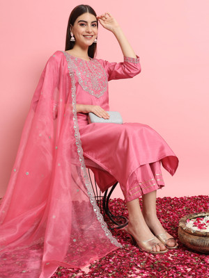 VredeVogel Embroidered Kurta, Trouser/Pant & Dupatta Set