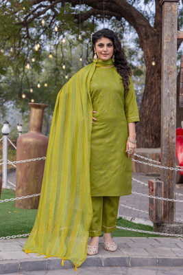 VEERACOLLECTION Embroidered Kurta, Salwar & Dupatta Set