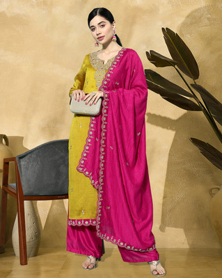 Tasrika Embroidered Kurta, Palazzo & Dupatta Set