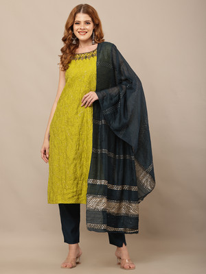 Neemzari Embroidered Kurta, Trouser/Pant & Dupatta Set