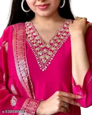 SifaFashion Embroidered Kurta, Trouser/Pant & Dupatta Set