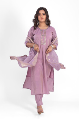 LABEL BY ANUSHA Embroidered Kurta, Trouser/Pant & Dupatta Set
