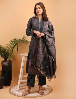 Womelle Embroidered Kurta, Trouser/Pant & Dupatta Set