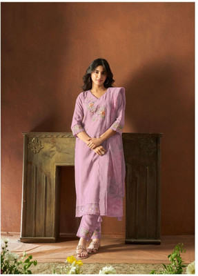KALKI COLLECTION Embroidered Kurta, Trouser/Pant & Dupatta Set