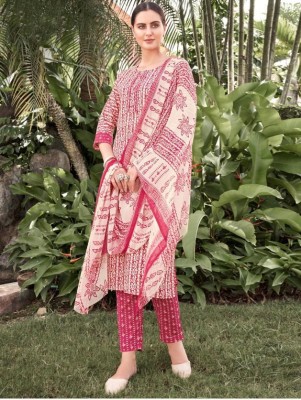 CreationRajvi Self Design Kurta, Trouser/Pant & Dupatta Set