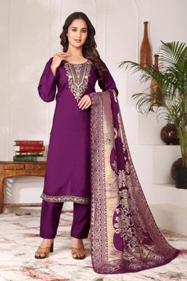 STAVROZ FASHION Embroidered Kurta, Trouser/Pant & Dupatta Set