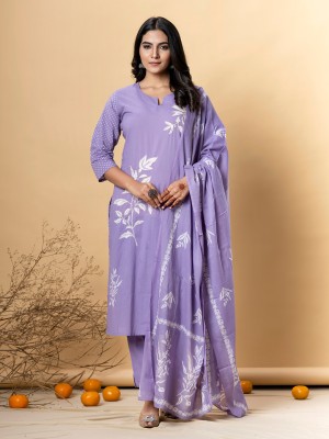 Readiprint Floral Print Kurta, Palazzo & Dupatta Set