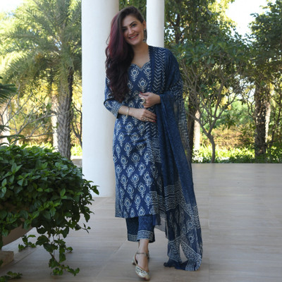 HOUSE OF COMMON Printed Kurta, Trouser/Pant & Dupatta Set