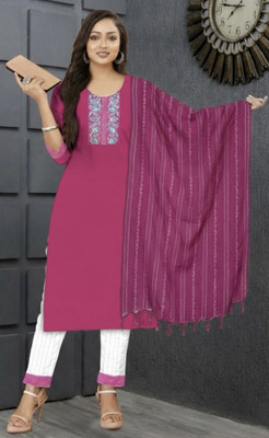 paushak fashion Striped Kurta, Trouser/Pant & Dupatta Set