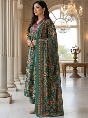 FADIFY FASHION Printed Kurta, Palazzo & Dupatta Set