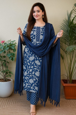 TRADITIQUE Printed Kurta, Trouser/Pant & Dupatta Set