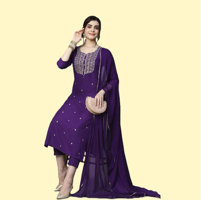 ShreeVastra Embroidered Kurta, Trouser/Pant & Dupatta Set