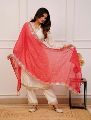 PRISTINO Embroidered Kurta, Patiala & Dupatta Set