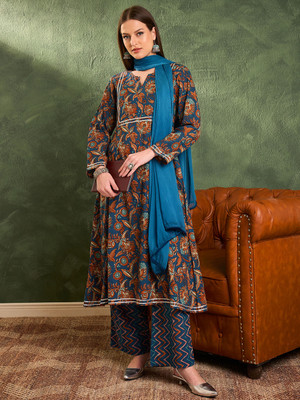 Shae By SASSAFRAS Printed Kurta, Trouser/Pant & Dupatta Set