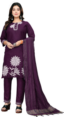 Varni Enterprise Embroidered Kurta, Trouser/Pant & Dupatta Set