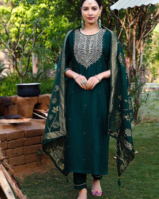 STAVROZ FASHION Embroidered Kurta, Trouser/Pant & Dupatta Set