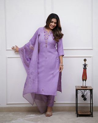 Shanti Creation Embroidered Kurta, Trouser/Pant & Dupatta Set