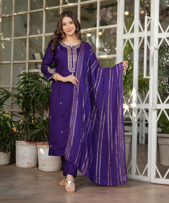 KYADA FAB Embellished Anarkali Kurta, Bottom & Dupatta Set