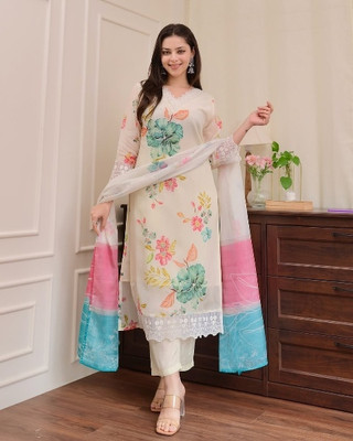 kiwastudio Embroidered Kurta, Trouser/Pant & Dupatta Set