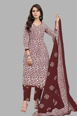 SHREE JEENMATA COLLECTION Printed Kurta, Churidar & Dupatta Set