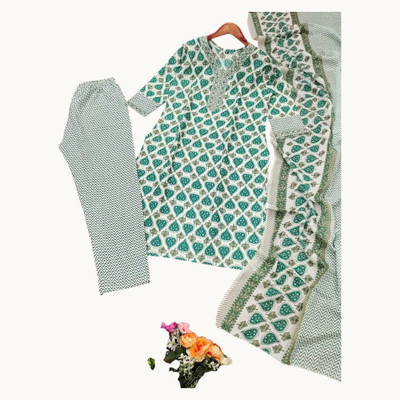 Yash Fashion Printed Kurta, Trouser/Pant & Dupatta Set