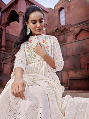 Tasrika Embroidered Kurta, Trouser/Pant & Dupatta Set