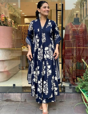 ANNU PARIDHAN Floral Print Kurta, Trouser/Pant & Dupatta Set