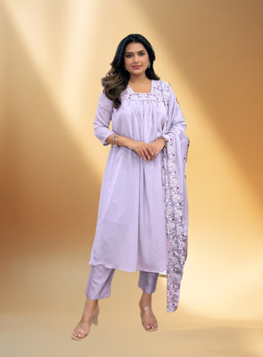 KHANJAN FASHION Embroidered Kurta, Trouser/Pant & Dupatta Set