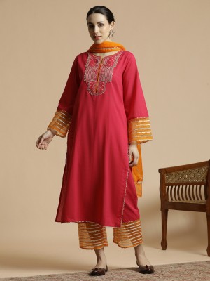 Style Baazi Embroidered Kurta, Trouser/Pant & Dupatta Set