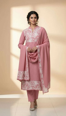 Woolkart Solid Kurta, Palazzo & Dupatta Set