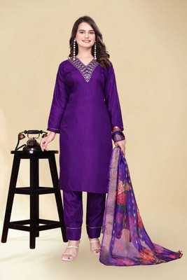THE LAAIBA CREATION Embroidered Kurta, Trouser/Pant & Dupatta Set