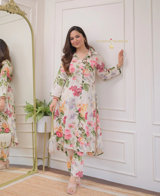 LAKDAS Solid Kurta, Palazzo & Dupatta Set