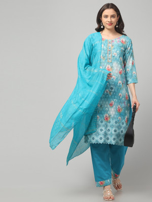 OMASU FASHION Embellished, Floral Print Kurta, Salwar & Dupatta Set