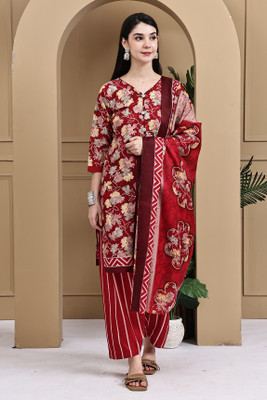 Rajnandini Floral Print Kurta, Patiala & Dupatta Set