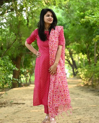 KUNAM FASHION Printed Kurta, Trouser/Pant & Dupatta Set