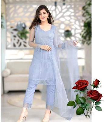 NAZARA Solid Kurta, Salwar & Dupatta Set