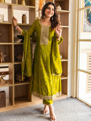 VredeVogel Embroidered Kurta, Trouser/Pant & Dupatta Set