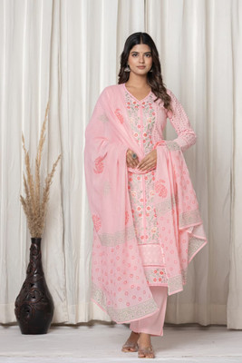 ruaati Embroidered Kurta, Trouser/Pant & Dupatta Set