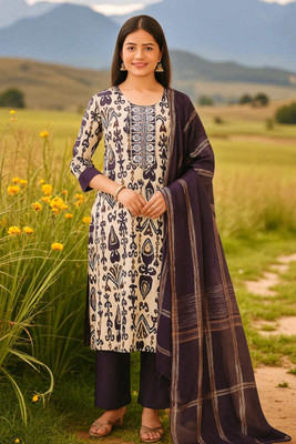 Juana Printed Kurta, Churidar & Dupatta Set