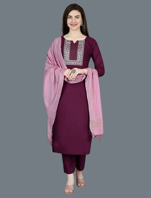 HOUSE OF COMMON Solid Kurta, Salwar & Dupatta Set