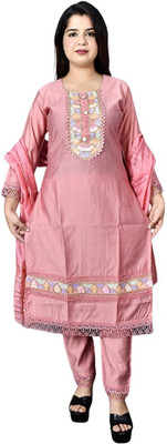 Azad Fashion Embroidered Kurta, Trouser/Pant & Dupatta Set
