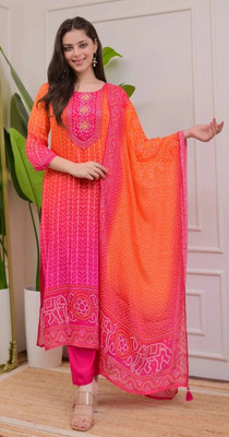 Netra Creation Embroidered Kurta, Trouser/Pant & Dupatta Set