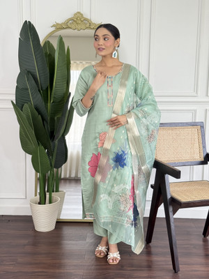 PILUDI Embroidered Kurta, Salwar & Dupatta Set