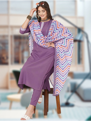 manth creation Solid Kurta, Palazzo & Dupatta Set