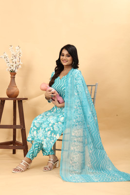 sky fab Printed Kurta, Trouser/Pant & Dupatta Set