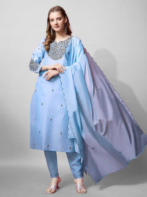 SoshrepCreation Embroidered Kurta, Trouser/Pant & Dupatta Set