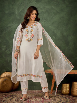 VredeVogel Embroidered Kurta, Trouser/Pant & Dupatta Set