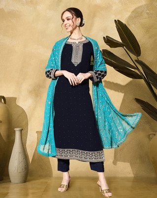 Tasrika Embroidered Kurta, Trouser/Pant & Dupatta Set