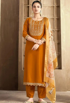RADHEY Embroidered Kurta, Trouser/Pant & Dupatta Set
